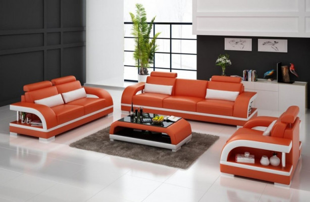 Designerski Zestaw sofowy Skórzana Sofa USB Zestaw 3+2+1 Ustawić Sofę Kanapę Nowe Obcios