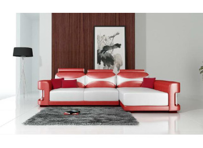 Narożnik kanapa Narożnik Sofa z USB Ustawić Podkładkę Skóra Żywy krajobraz Szezlong Wies