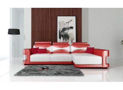 Narożnik kanapa Narożnik Sofa z USB Ustawić Podkładkę Skóra Żywy krajobraz Szezlong Wies