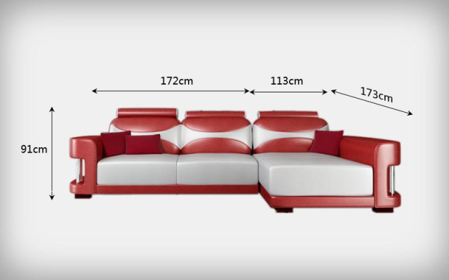 Narożnik kanapa Narożnik Sofa z USB Ustawić Podkładkę Skóra Żywy krajobraz Szezlong Wies
