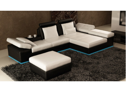Skórzana sofa sofa z USB Żywy krajobraz Narożnikowa kanapa Ustaw Design Modern Sofa K5014C