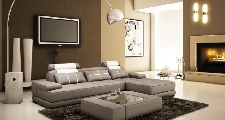 Sofa skórzana Narożnikowa kanapa Sofa + Podkładka USB Narożnik Designerskie Sofy Kanapy Nowy Paryż Biały
