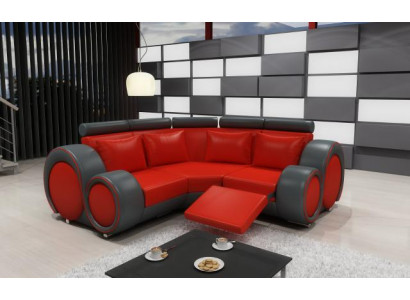 SOFA SKÓRZANA Żywy krajobraz COUCH DESIGN Narożnikowa kanapa BERLIN SOFA Ustawić z USB