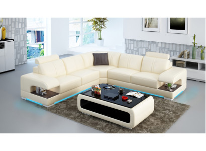 Skórzana sofa kanapa Żywy krajobraz Narożnikowa kanapa Narożnik Ustaw Design Narożnikowa kanapa kanapa G8028B