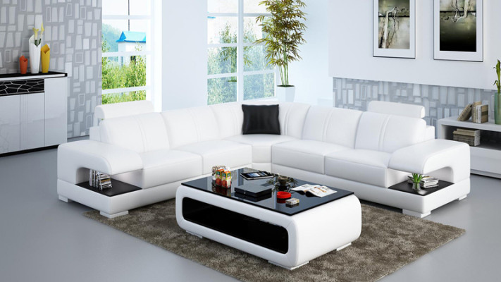 Skórzana sofa kanapa Żywy krajobraz Narożnikowa kanapa Narożnik Ustaw Design Narożnikowa kanapa kanapa G8028B