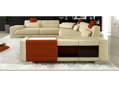 Skórzana sofa kanapa kanapa designerska sofa w kształcie litery U Zestaw narożny tapicerowany narożnik XXL duży PH3005