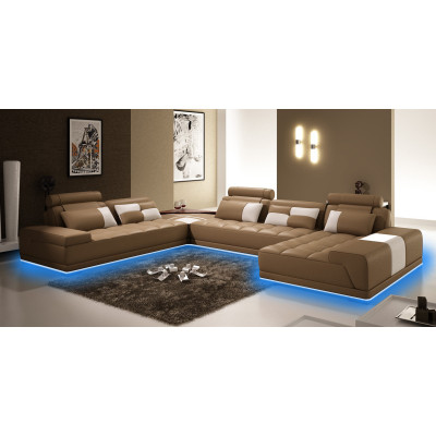 Sofa skórzana sofa kanapa Żywy krajobraz Narożnikowa kanapa Narożnik Ustawić Modern Design