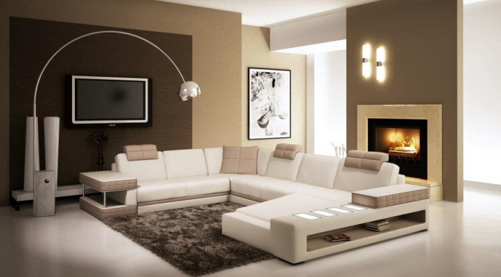 Skórzana sofa Narożnikowa kanapa Żywy krajobraz Designerska kanapa lekka sofa Podkładka Hallstadt -S