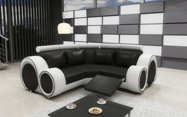 SOFA SKÓRZANA z USB DESIGN Narożnikowa kanapa BERLIN SOFA Ustawić Podkładkę Na Zamówienie Nowa