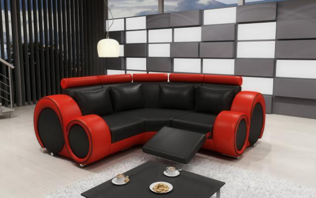 Sofa skórzana Żywy krajobraz Couch Design Narożnikowa kanapa Berlin Sofa USB na wymiar