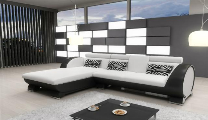 SOFA SKÓRZANA Narożnikowa kanapa Zestaw sofowy PROJEKTANTOWA COUCH BAR SOFA FUNKCYJNA z USB Podkładka