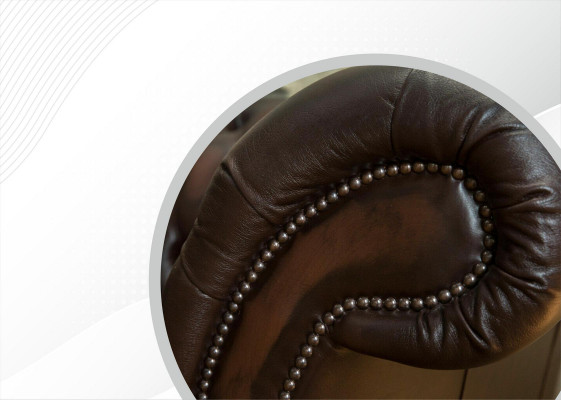 xxl Duża Sofa Couch Chesterfield 265cm Deco Podkładka Sofy 4 miejsce do siedzenia Skóra