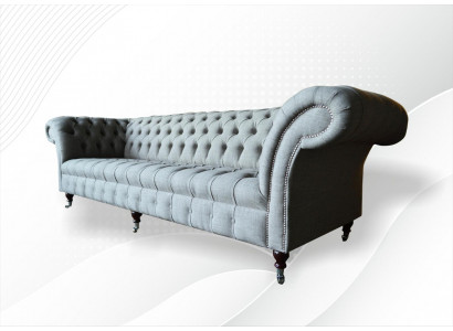 xxl Duża Sofa Couch Chesterfield 265cm Podkładka Sofy 4 miejsce do siedzenia Włókienniczy Modern