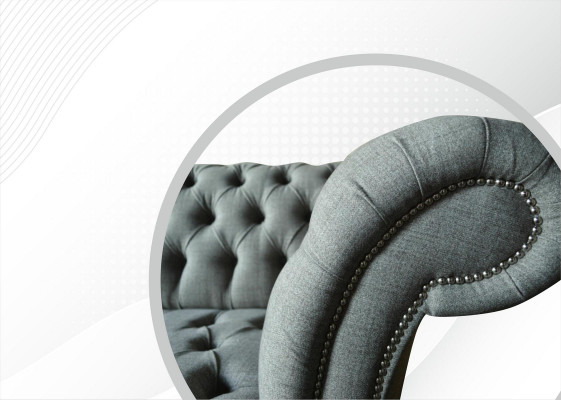 xxl Duża Sofa Couch Chesterfield 265cm Podkładka Sofy 4 miejsce do siedzenia Włókienniczy Modern