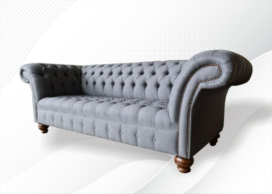 Sofa Trzyosobowa Podkładka Design Sofa 3-osobowa Siedziba Sofy Pokój Szary