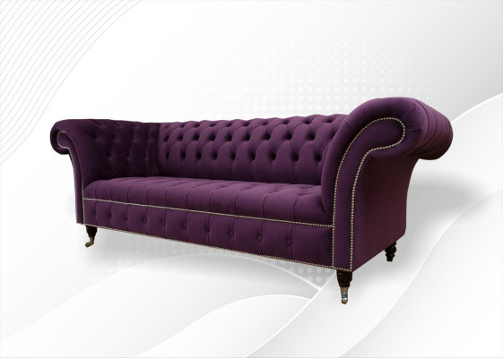 XXL Sofa 3 miejsce do siedzenia Sofa Podkładka Chesterfield Siedziba Ustawić Włókienniczy Skóra