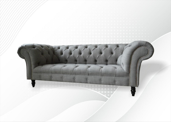 Chesterfield 3 miejsce do siedzenia Designerska Sofa Podkładka Sofy Kanapy Materiał Włókienniczy