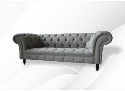 Chesterfield 3 miejsce do siedzenia Designerska Sofa Podkładka Sofy Kanapy Materiał Włókienniczy