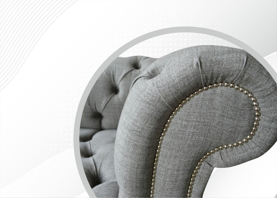 Chesterfield 3 miejsce do siedzenia Designerska Sofa Podkładka Sofy Kanapy Materiał Włókienniczy