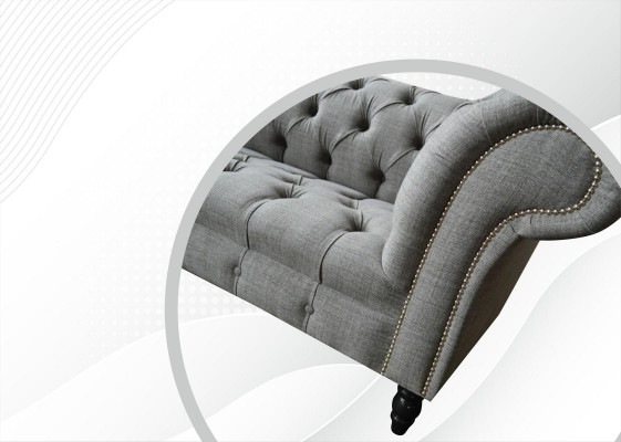 Chesterfield 3 miejsce do siedzenia Designerska Sofa Podkładka Sofy Kanapy Materiał Włókienniczy