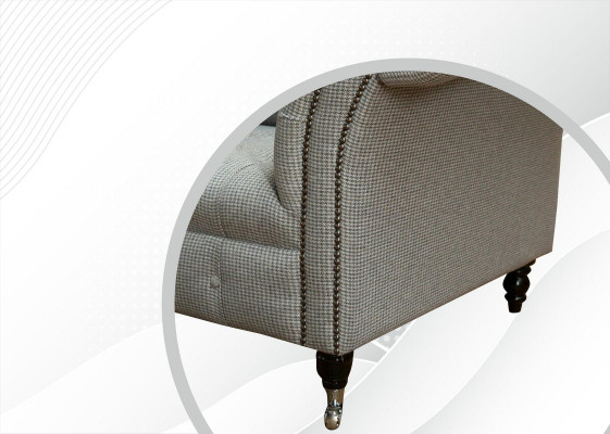 Chesterfield 3 miejsce do siedzenia Designerska Sofa Sofy Podkładka Kanapy Materiał Włókienniczy