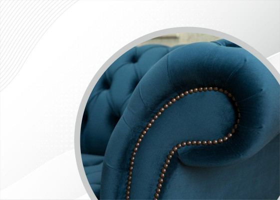 xxl duża Sofa 3 miejsce do siedzenia Kanapa Chesterfield Podkładka Siedziba Ustawić Materiał Włókienniczy
