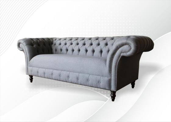 xxl duża Sofa 3 miejsce do siedzenia Kanapa Chesterfield Podkładka Ustawić Siedziba Materiał Włókienniczy