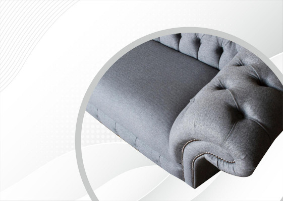 xxl duża Sofa 3 miejsce do siedzenia Kanapa Chesterfield Podkładka Ustawić Siedziba Materiał Włókienniczy