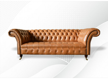 Chesterfield Design Luxury Podkładka Sofa Kanapa Siedziba Włókienniczy Ustawić Skóra