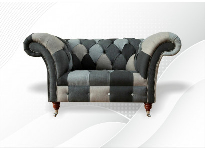Chesterfield Design Couch Materiał Fotel 1,5 miejsce do siedzenia Sofy Podkładka Lounge Club Nowość