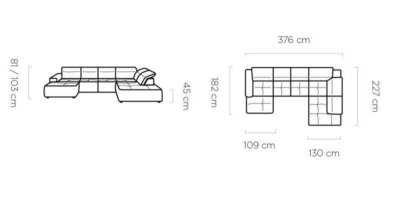 Kształt U Couch Żywy krajobraz Narożnikowa kanapa Sofa Couch Modern Design Sofa Włókienniczy Materiał