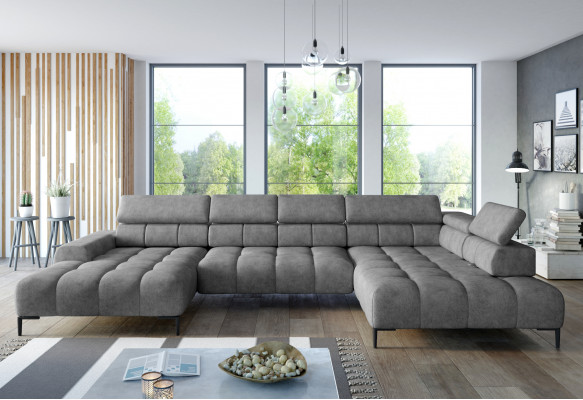Materiał Kształt U Couch Żywy krajobraz Narożnikowa kanapa Funkcja łóżka Modern Design Sofa Włókienniczy