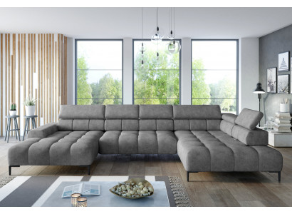 Materiał Kształt U Couch Żywy krajobraz Narożnikowa kanapa Funkcja łóżka Modern Design Sofa Włókienniczy