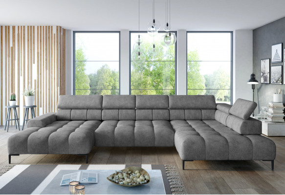 Materiał Kształt U Couch Żywy krajobraz Narożnikowa kanapa Funkcja łóżka Modern Design Sofa Włókienniczy