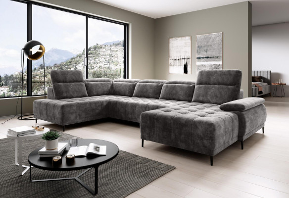 Sofa Funkcja łóżka Couch Włókienniczy Sofa Żywy krajobraz Skóra Design Narożnikowa kanapa Kształt U