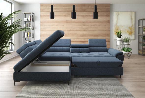 Narożnikowa kanapa Sofa w kształcie litery L Podkładka rozkładana sofa Włókiennicza Funkcja łóżka Włókienniczego