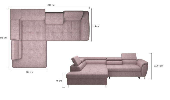Narożnikowa kanapa Sofa w kształcie litery L Podkładka Modern Włókienniczy Podstawa łóżka Materiał wielofunkcyjny