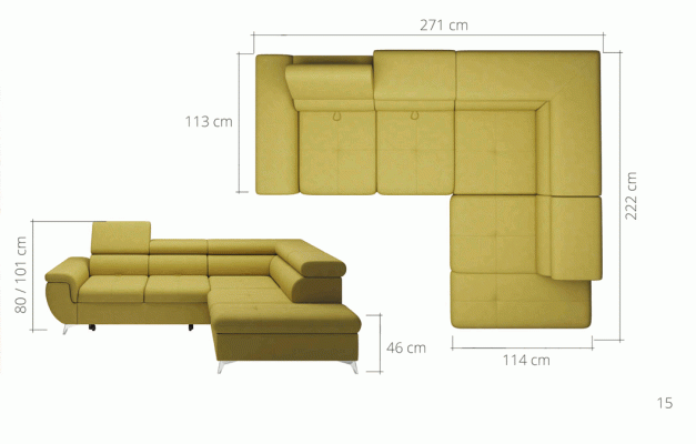 Narożnikowa kanapa Designerska sofa w kształcie litery L Narożnikowa kanapa kanapa Skóra Podkładka sofy Żywy krajobraz