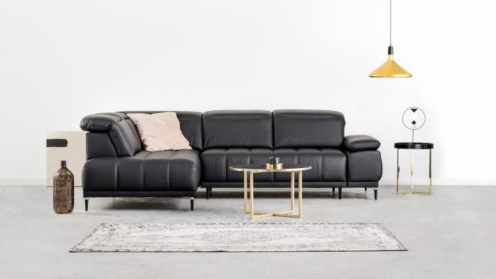 Design Podkładka Modern Skóra Funkcja łóżka Gray Material Narożnikowa kanapa Sofa w kształcie litery L