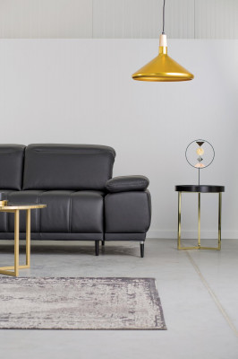 Design Podkładka Modern Skóra Funkcja łóżka Gray Material Narożnikowa kanapa Sofa w kształcie litery L