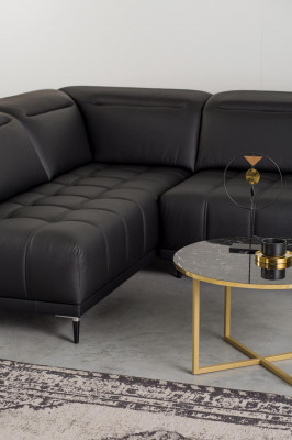 Design Podkładka Modern Skóra Funkcja łóżka Gray Material Narożnikowa kanapa Sofa w kształcie litery L