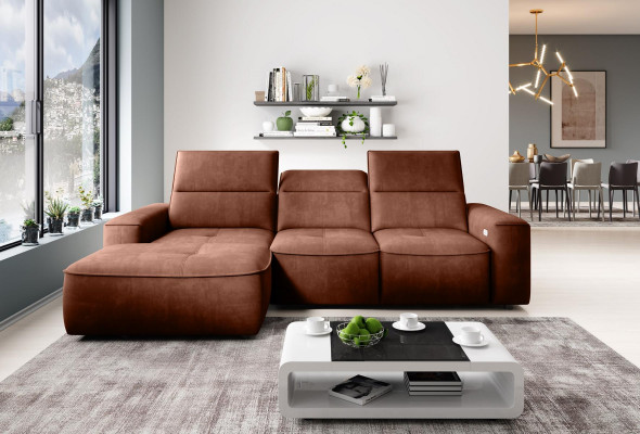Żywy krajobraz Sofa Narożnik Design Nowoczesna sofa Materiał Nowa brązowa kanapa narożnikowa w kształcie litery L