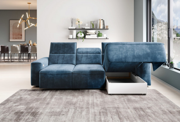 Wielofunkcyjna kanapa Narożnikowa Szara Sofa w kształcie litery L Kanapa Design Podkładka Włókienniczy Modern