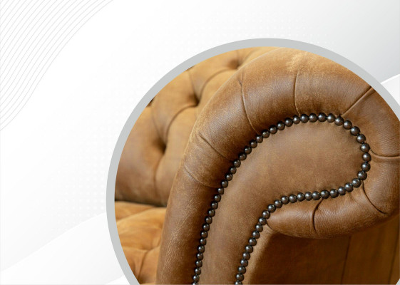 Chesterfield 4 miejsce do siedzenia Jasnobrązowe Nowoczesne designerskie kanapy Skóra Sofa Creative Meble