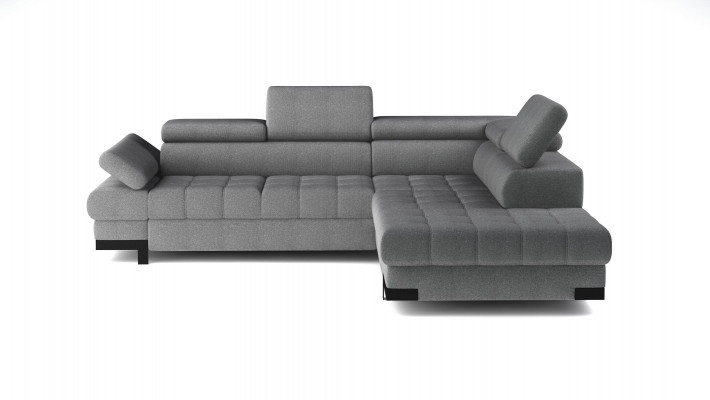 Szary Sofa w kształcie litery L Podkładka Narożnik Żywy krajobraz Design Narożnikowa kanapa Włókienniczy Skóra