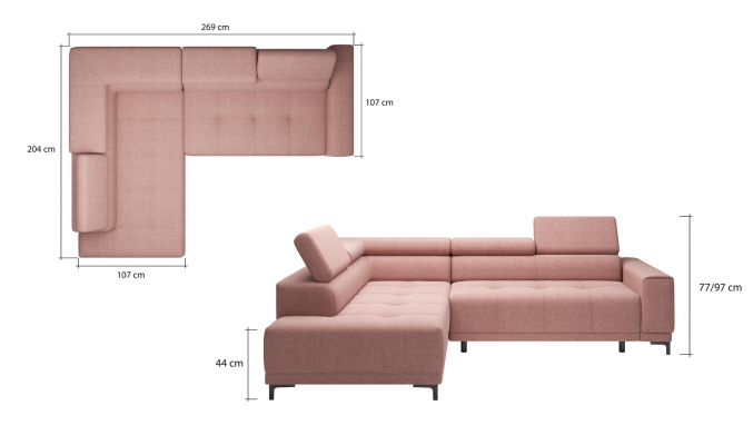 Sofy Sofa materiałowa Sofa Żywy krajobraz Sofa Siedziba Design Esk Narożnikowa kanapa L-shape Modern