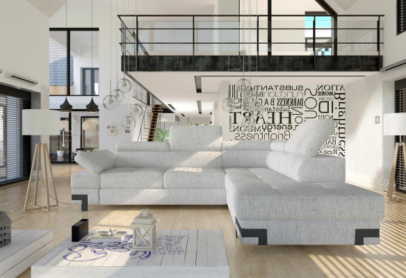 Narożnikowa kanapa Szary Materiał Sofa w kształcie litery L Sofa Design Couch Podkładka Włókienniczy Nowoczesne sofy