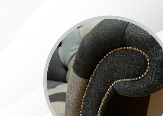 Trzyosobowe sofy do salonu Podkładka do sof Aksamit Materiał Chesterfield