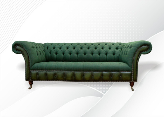 Chesterfield 3 miejsce do siedzenia Dark Green Living Room Design Kanapy Podkładka Sofa Włókienniczy