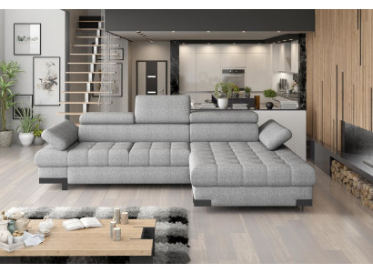 Design Narożnikowa kanapa Funkcja łóżka w kształcie litery L Skóra Włókiennicza Sofa Wielofunkcyjna Materiał